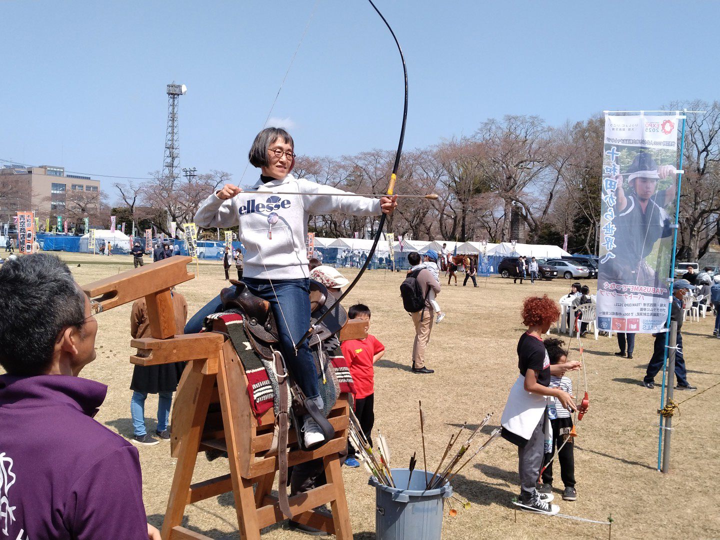 大阪・関西万博「TEAM EXPO 2025」プログラム／共創チャレンジ　万博開幕1年前PRコーナー”YABUSAME EXPO”（第21回桜流鏑馬会場）